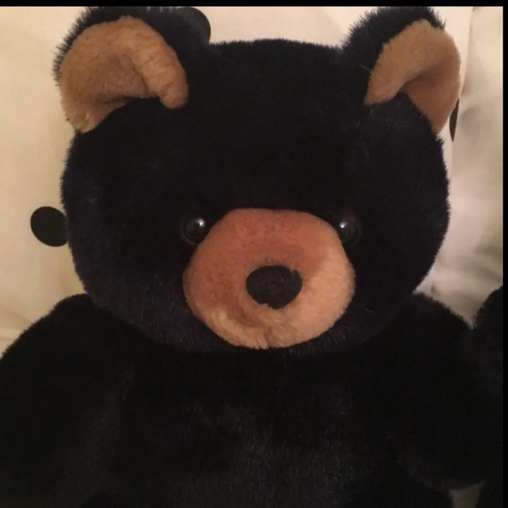 Plush Cuddly Soft Black Teddy Bear Stuffed Animal NWOT
